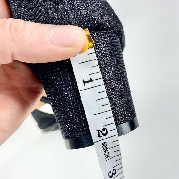 Badgley Mischka pernia gems formal black low strappy heel with rhinestone 5 - Picture 7 of 7